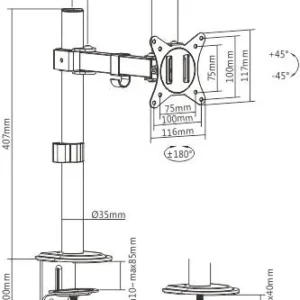 uchwyt biurkowy przegubowy na 1 monitor spacetronik spa 111 46e8c53e3c934af4a3ed4b58b8947bad