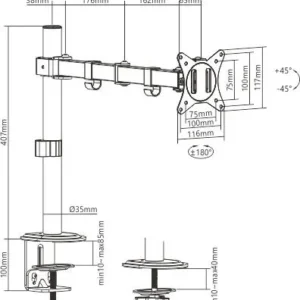 uchwyt biurkowy przegubowy na 1 monitor spacetronik spa 112 57076b04ae8d4c50b35d6c1fc6cc9090