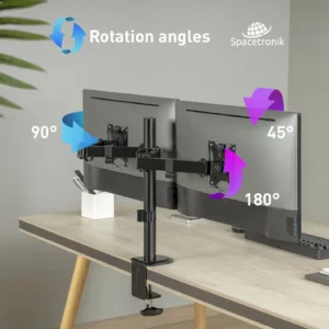 uchwyt biurkowy przegubowy na 2 monitory spacetronik spa 120 20efc7a0583145e88a6e325c579225ac