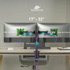 uchwyt biurkowy przegubowy na 2 monitory spacetronik spa 120 3c8c7095b80344e19199db190a7f67f0