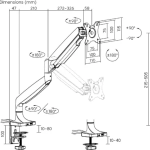 uchwyt do monitora 17 45 spacetronik spa s110b usb 5347bae5c6a7443a98ea14ccd7c4585a