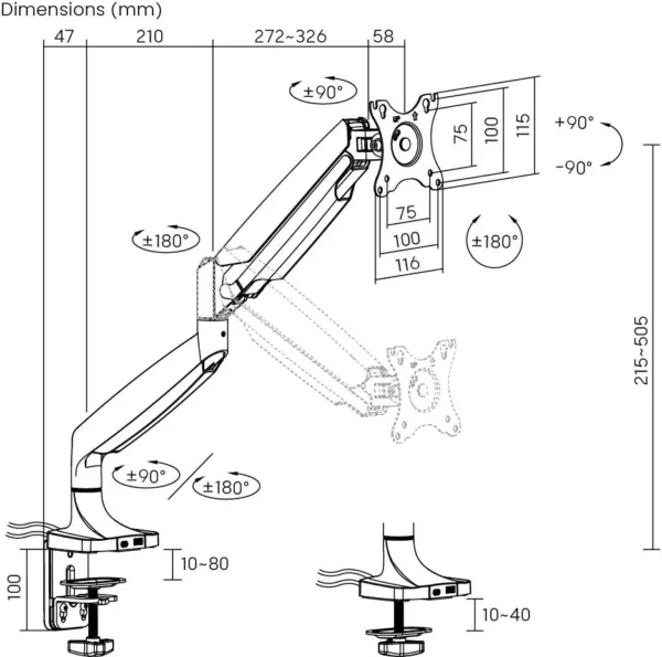 uchwyt do monitora 17 45 spacetronik spa s110b usb 5347bae5c6a7443a98ea14ccd7c4585a