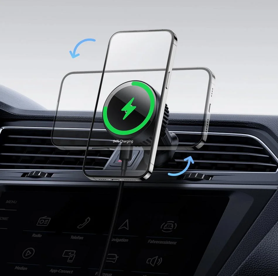 Baseus MagPro C40164100121-00 MagSafe Qi 15 W - możliwość obrotu telefonu o 360 stopni