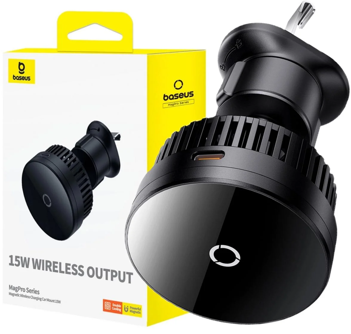 Uchwyt samochodowy na kratkę z ładowarką indukcyjną Qi 15 W Baseus MagPro C40164100121-00 MagSafe – najważniejsze cechy: