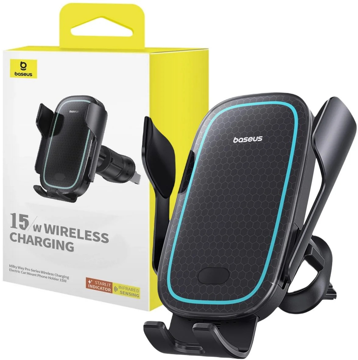 Uchwyt samochodowy z ładowarką indukcyjną Qi 15 W Baseus Milky Way Pro BS-CM023 - najważniejsze cechy: