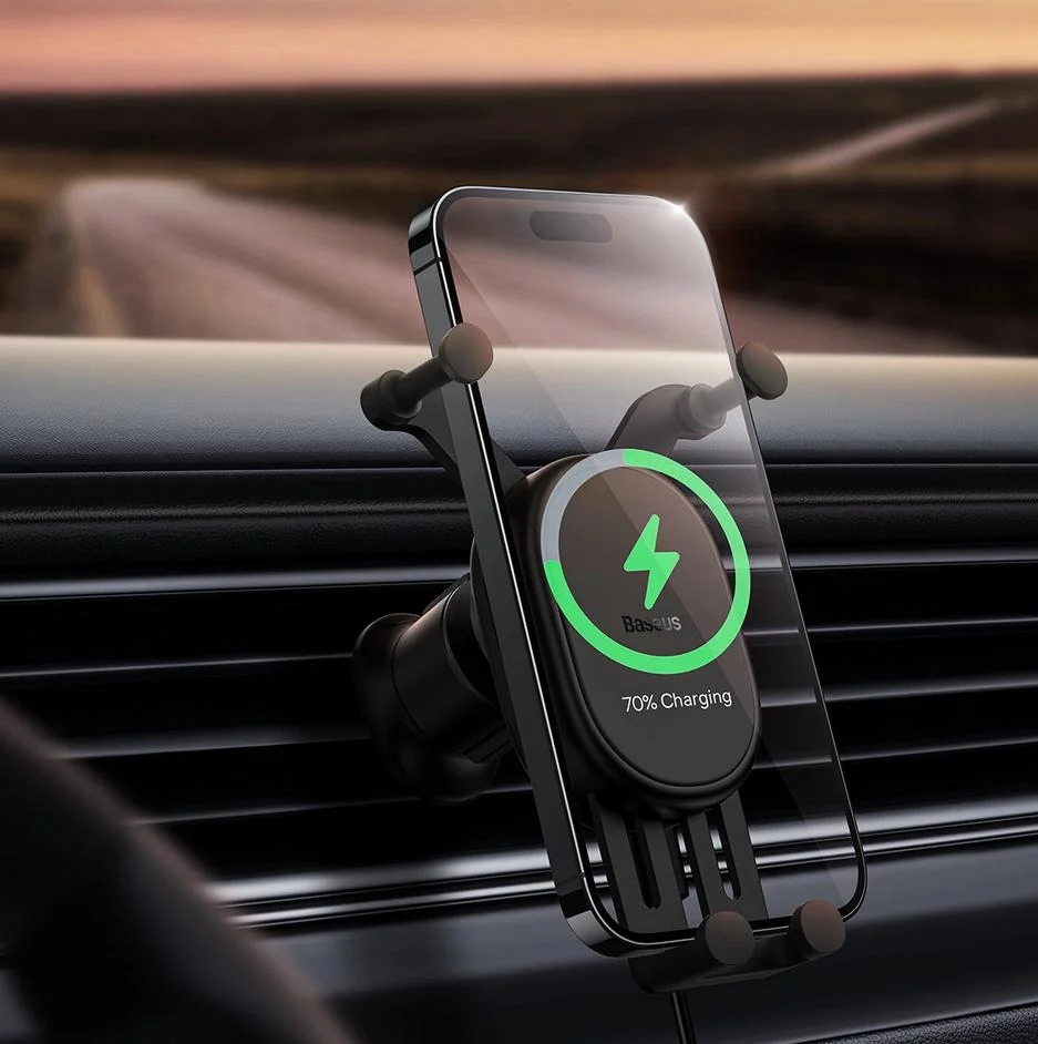 Uchwyt samochodowy Baseus Stable Gravitational Car Mount Pro z ładowaniem indukcyjnym Qi 15 W