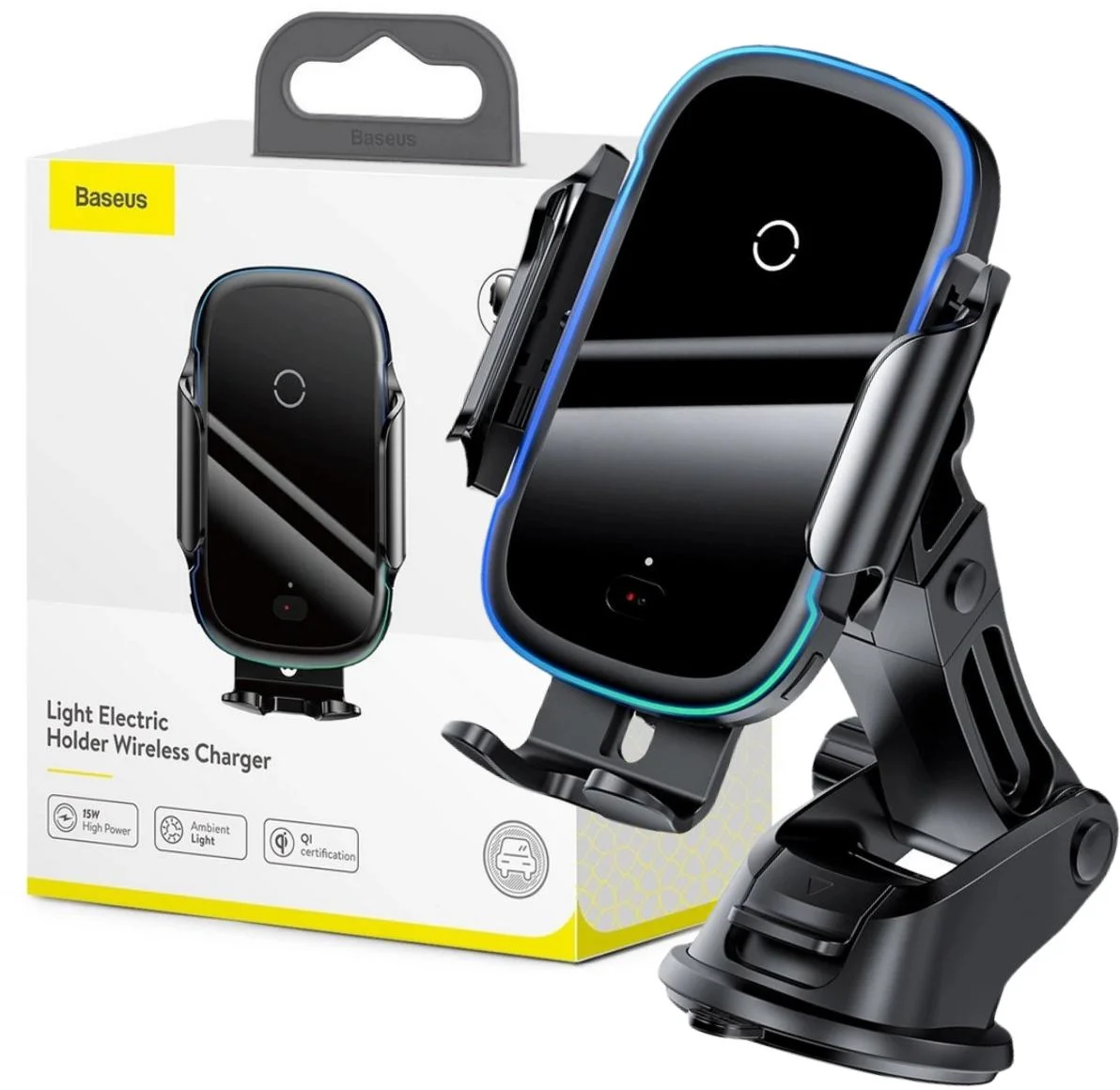 Uchwyt samochodowy z ładowarką indukcyjną Qi 15 W Baseus WXHW03-01 – najważniejsze cechy: