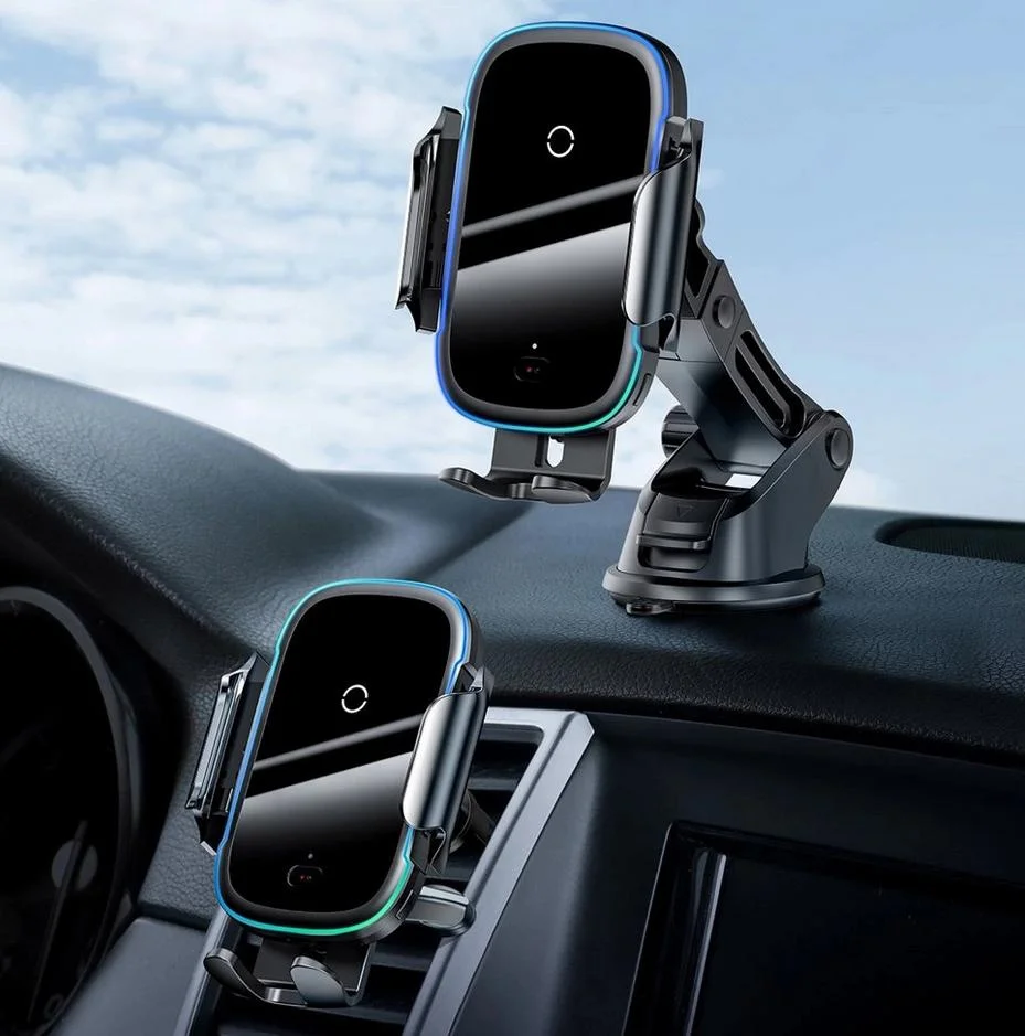 UCHWYT SAMOCHODOWY ŁADOWARKA INDUKCYJNA Baseus WXHW03-01 Qi 15W NA KRATKĘ CZARNY