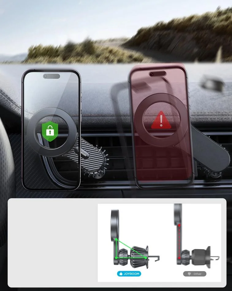 Mocny i stabilny magnetyczny uchwyt samochodowy na kratkę wentylacyjną