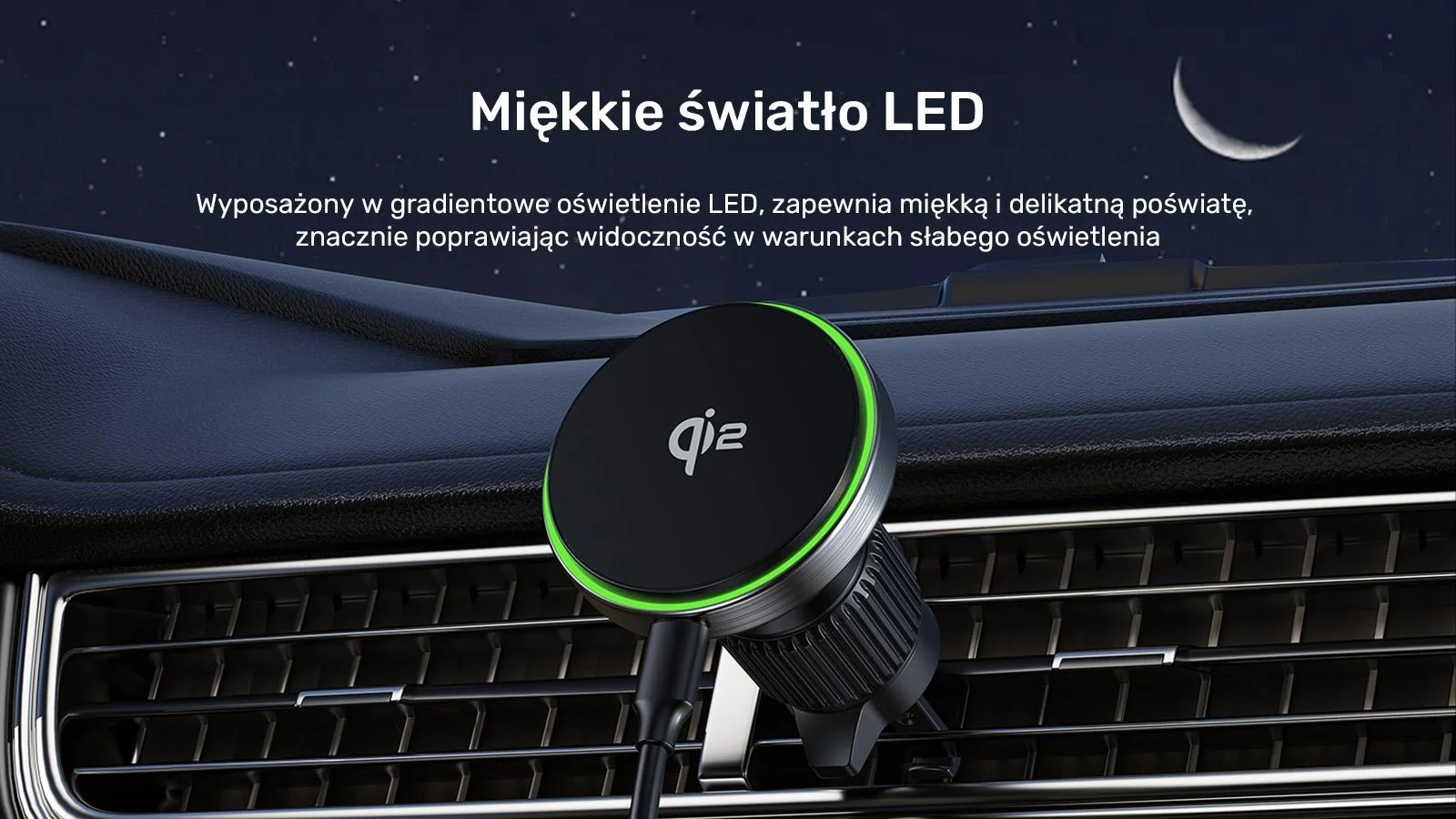 Uchwyt samochodowy Unitek 38W, Qi2