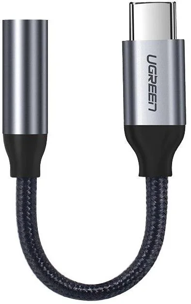 Ugreen przejściówka do słuchawek z 3,5 mm mini jack na USB Typ C 10 cm szary