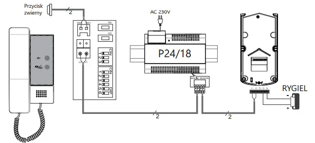 Unifon słuchawkowy VIDOS DUO U1010