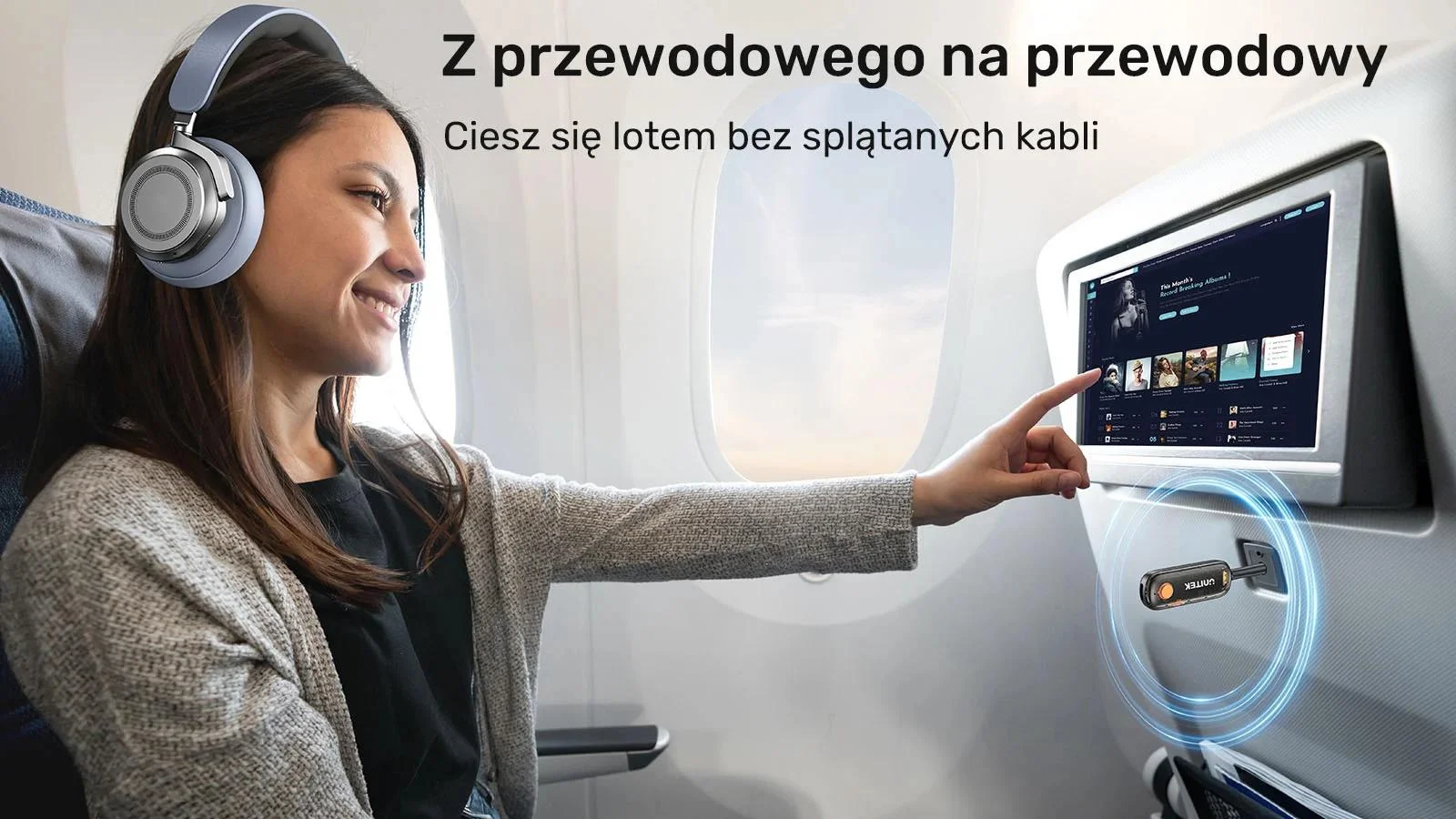 UNITEK 2w1 Adapter Bluetooth 5.3 nadajnik/odbiornik audio zasięg 10m czarny