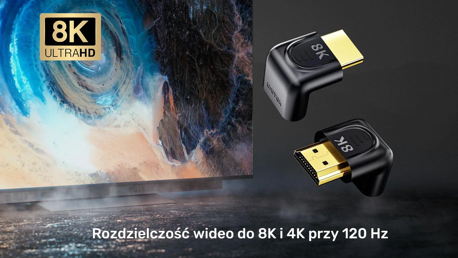 Unitek Adapter kątowy 8K HDMI 90 i 270 stopni
