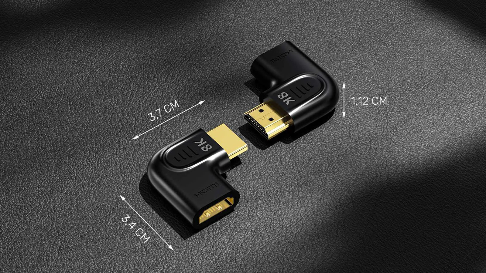 Unitek Adapter kątowy płaski 8K HDMI 90 i 270 stopni