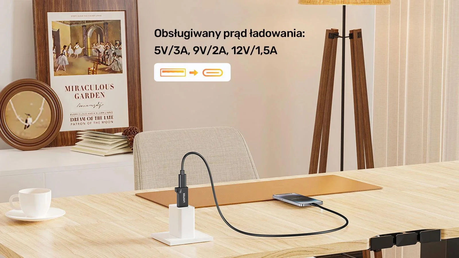 Unitek Adapter USB-A do USB-C 10Gbps czarny