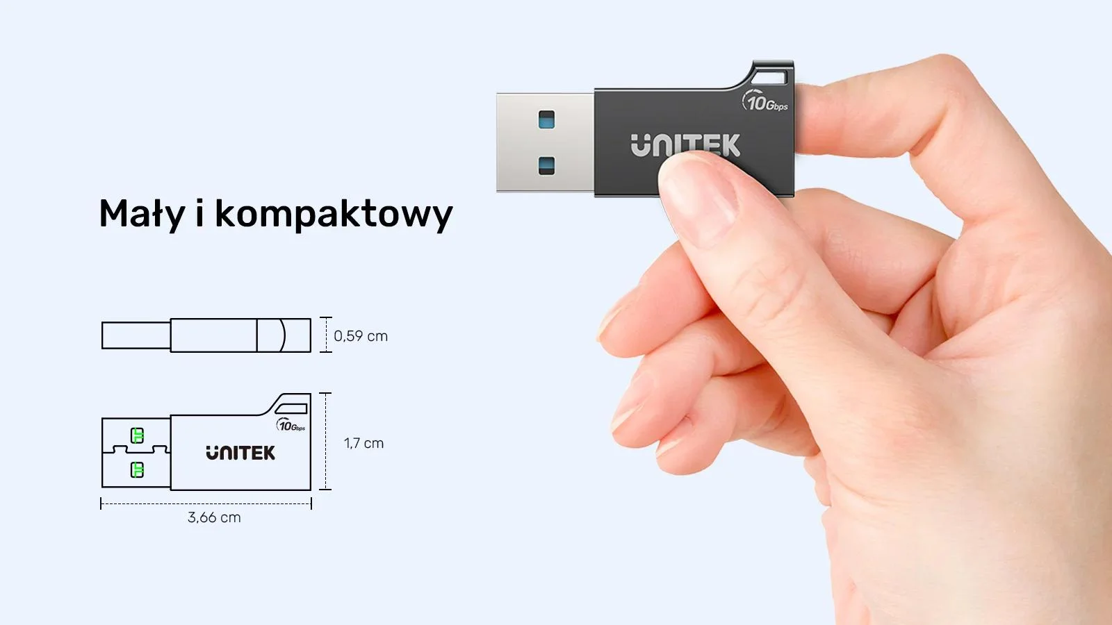 Unitek Adapter USB-A do USB-C 10Gbps czarny