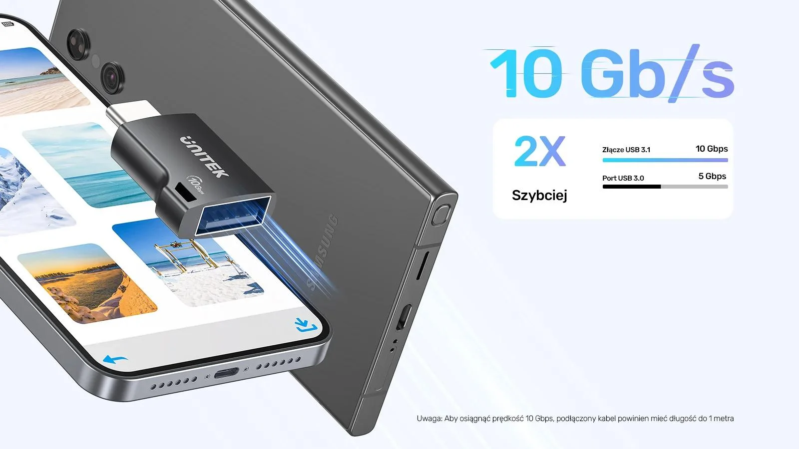 Unitek Adapter USB-C do USB-A 10Gbps