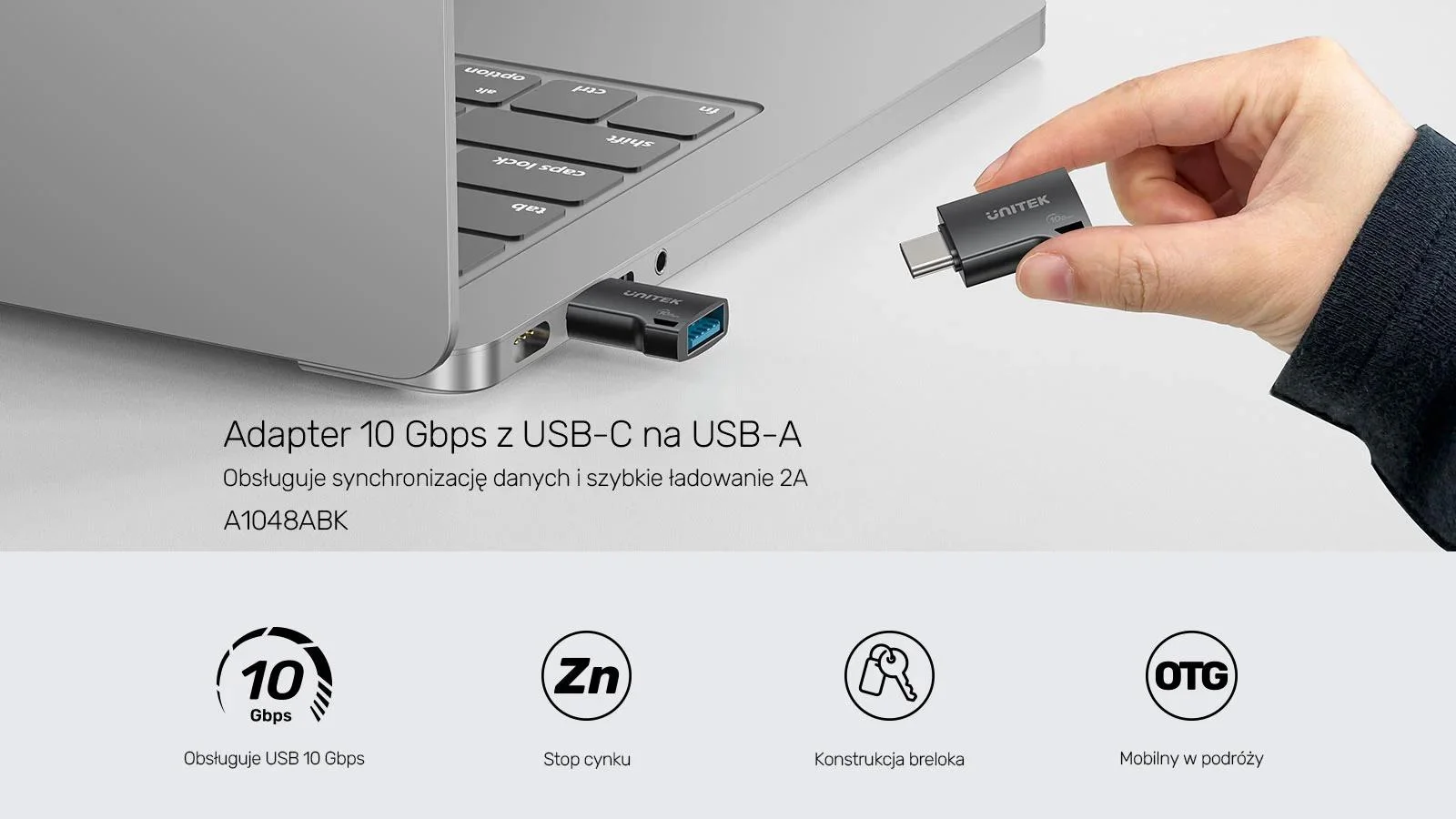 Unitek Adapter USB-C do USB-A 10Gbps