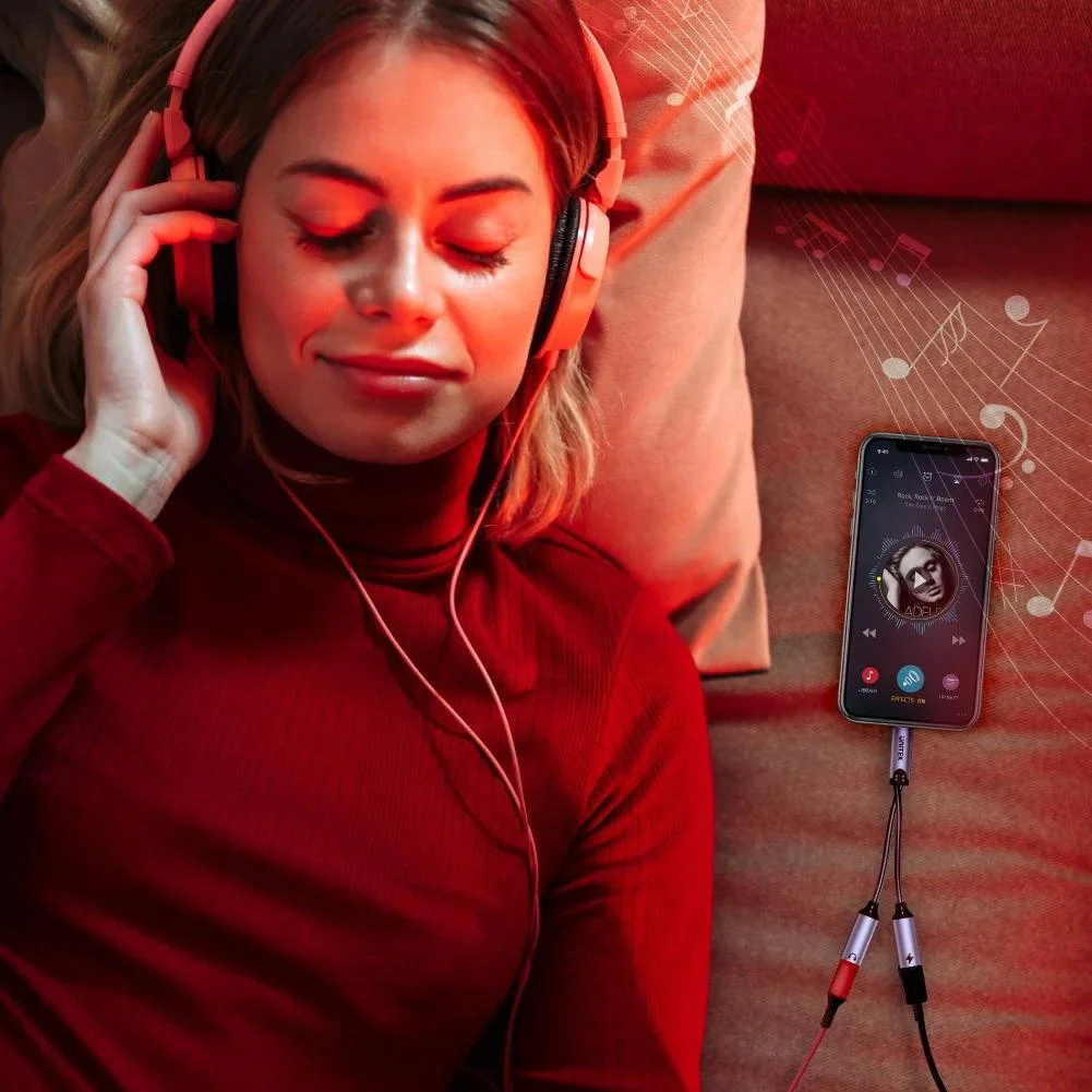 Unitek Adapter USB-C na 2 x port USB-C audio i 18W