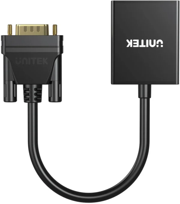 unitek adapter vga na hdmi fullhd czarny 15cm 250e743ef7c24be78af028d7b7f155dc