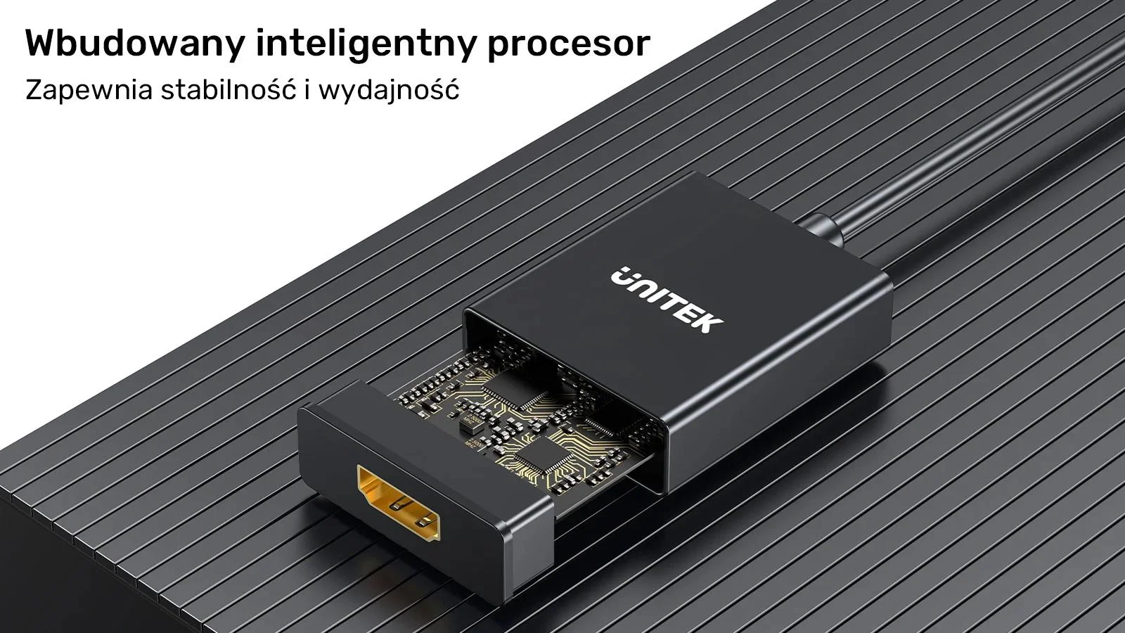 Unitek Adapter VGA na HDMI FullHD czarny 15cm