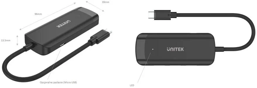 Unitek Aktywny hub USB-C 3*USB-A 3.1, HDMI 4K@30Hz