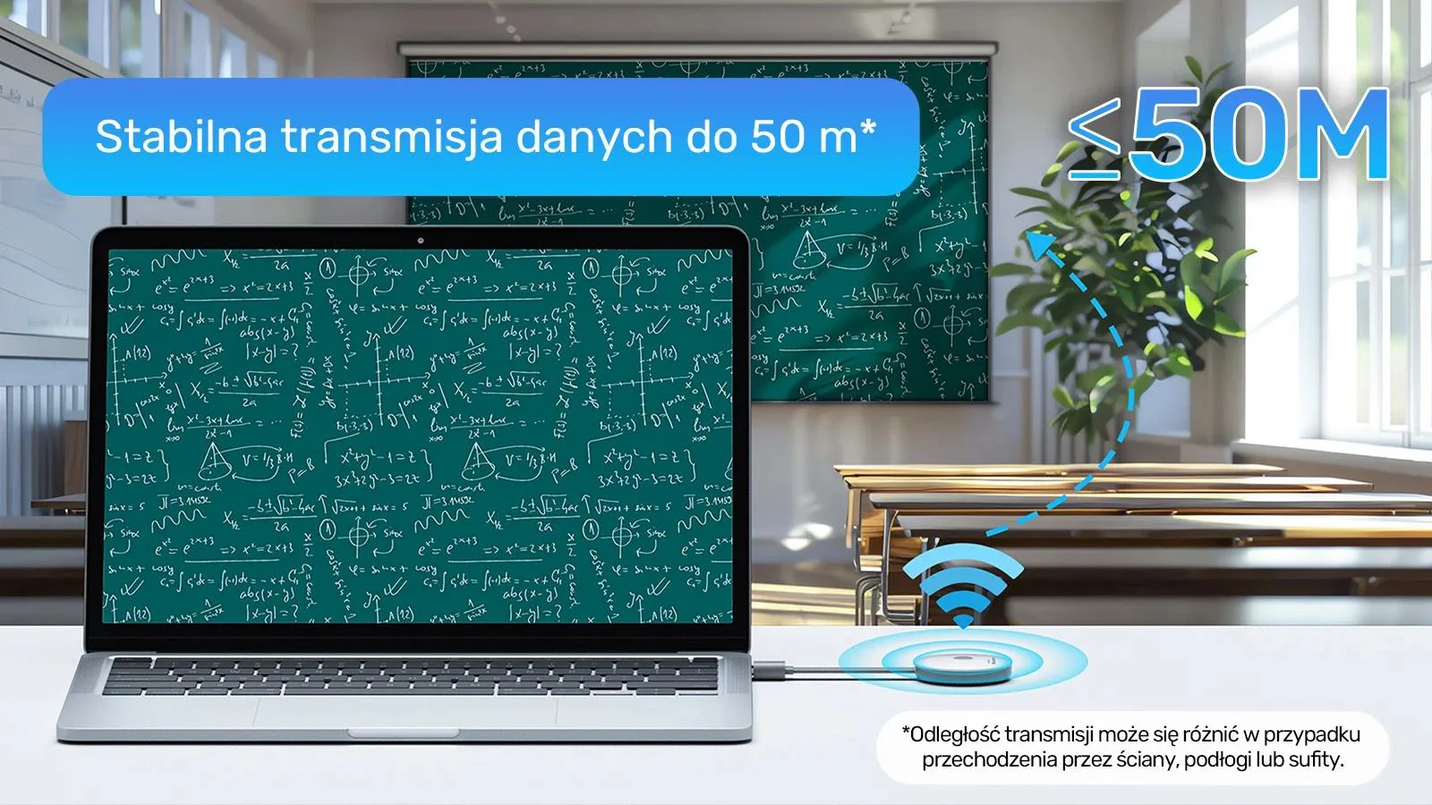 Unitek Bezprzewodowy nadajnik i odbiornik HDMI zasięg do 50m, biały