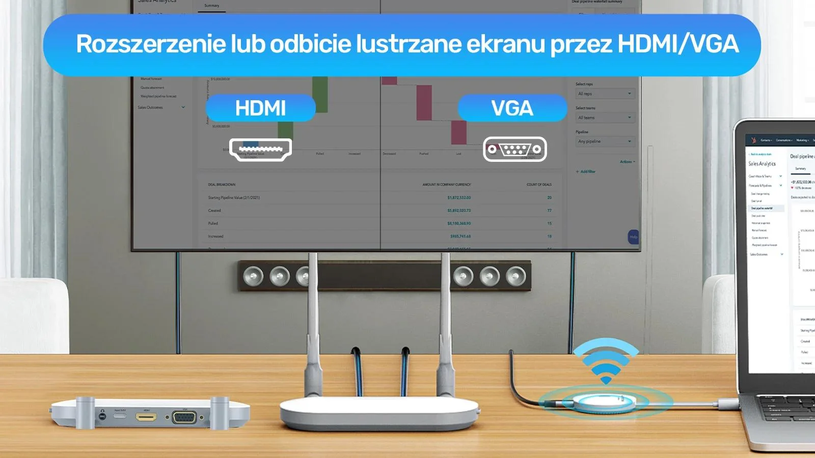 Unitek bezprzewodowy nadajnik obrazu w 4K HDMI