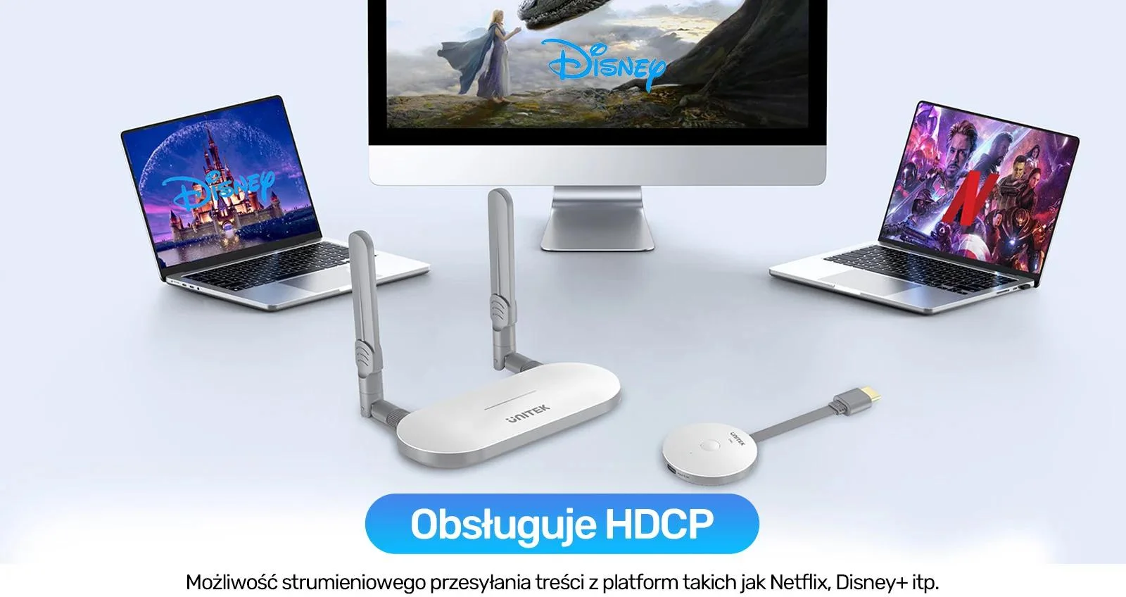 Unitek bezprzewodowy nadajnik obrazu w 4K HDMI