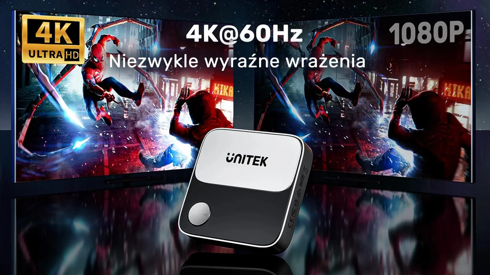 Unitek Bezprzewodowy transmiter HDMI 4K 60Hz zasięg do 8m