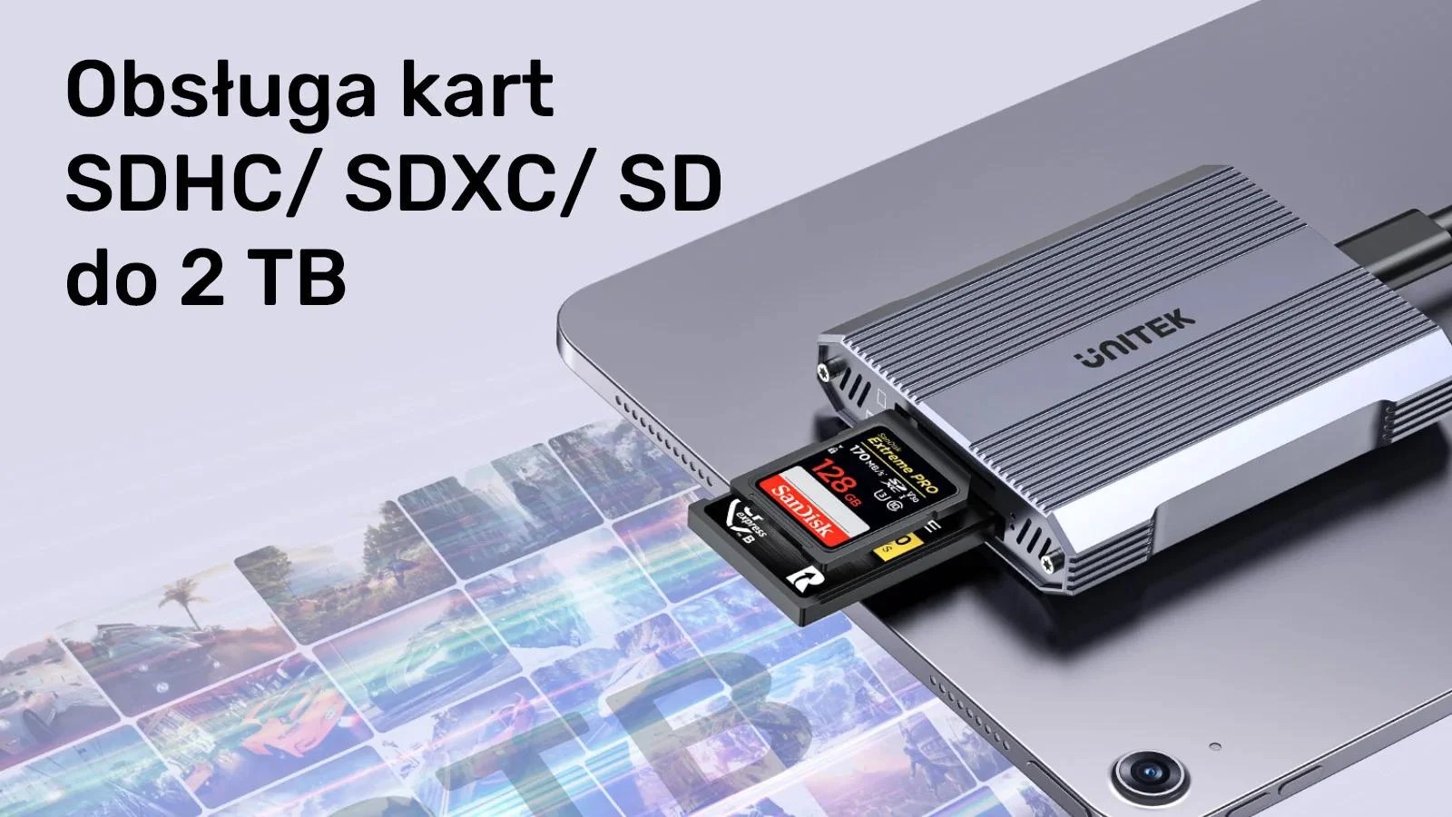 Unitek Czytnik kart pamięci CF Express, SD/microSD, USBA 10 Gbs + HUB