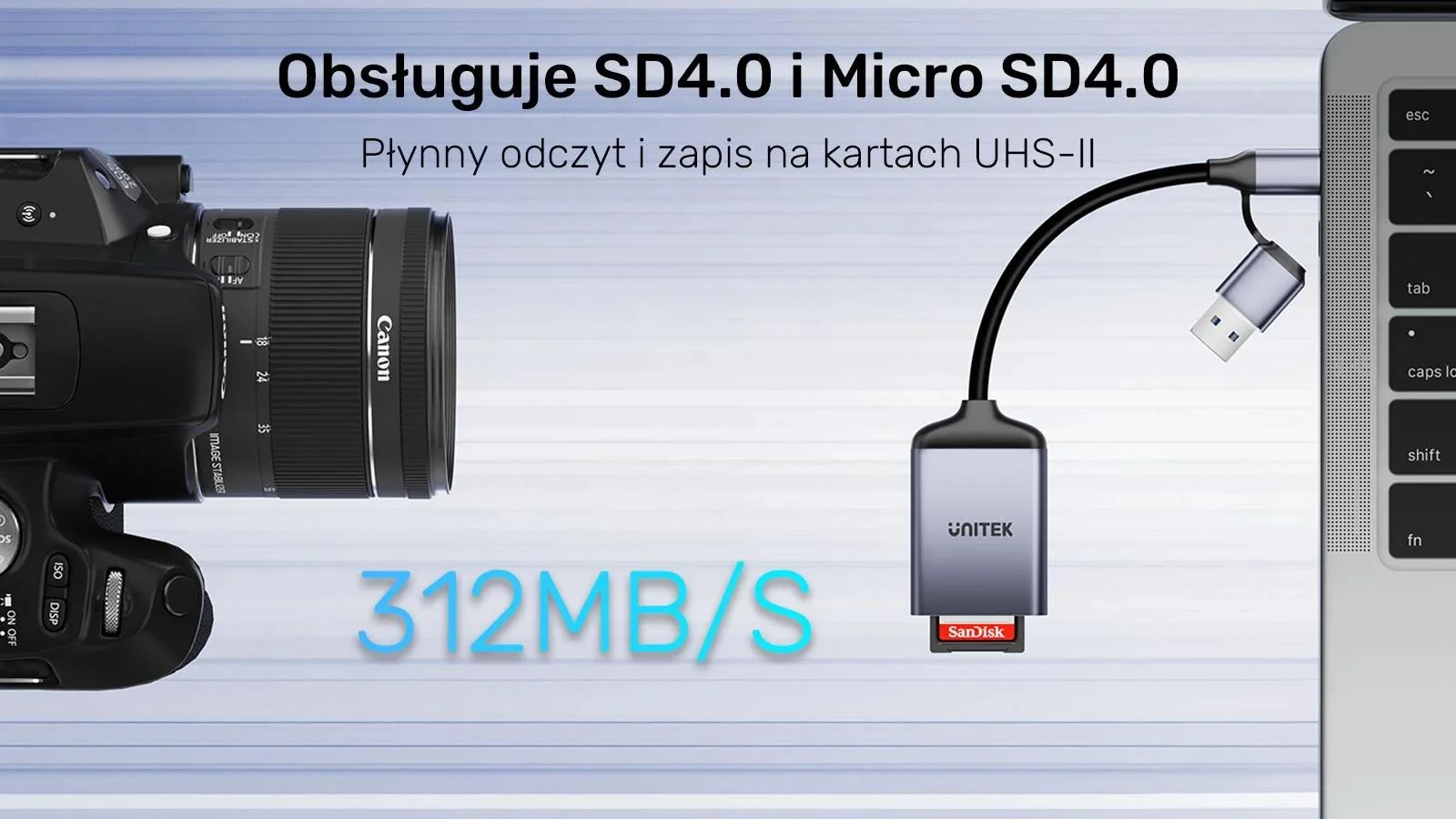 Unitek Czytnik kart pamięci SD4.0 /Micro SD4.0, 2w1