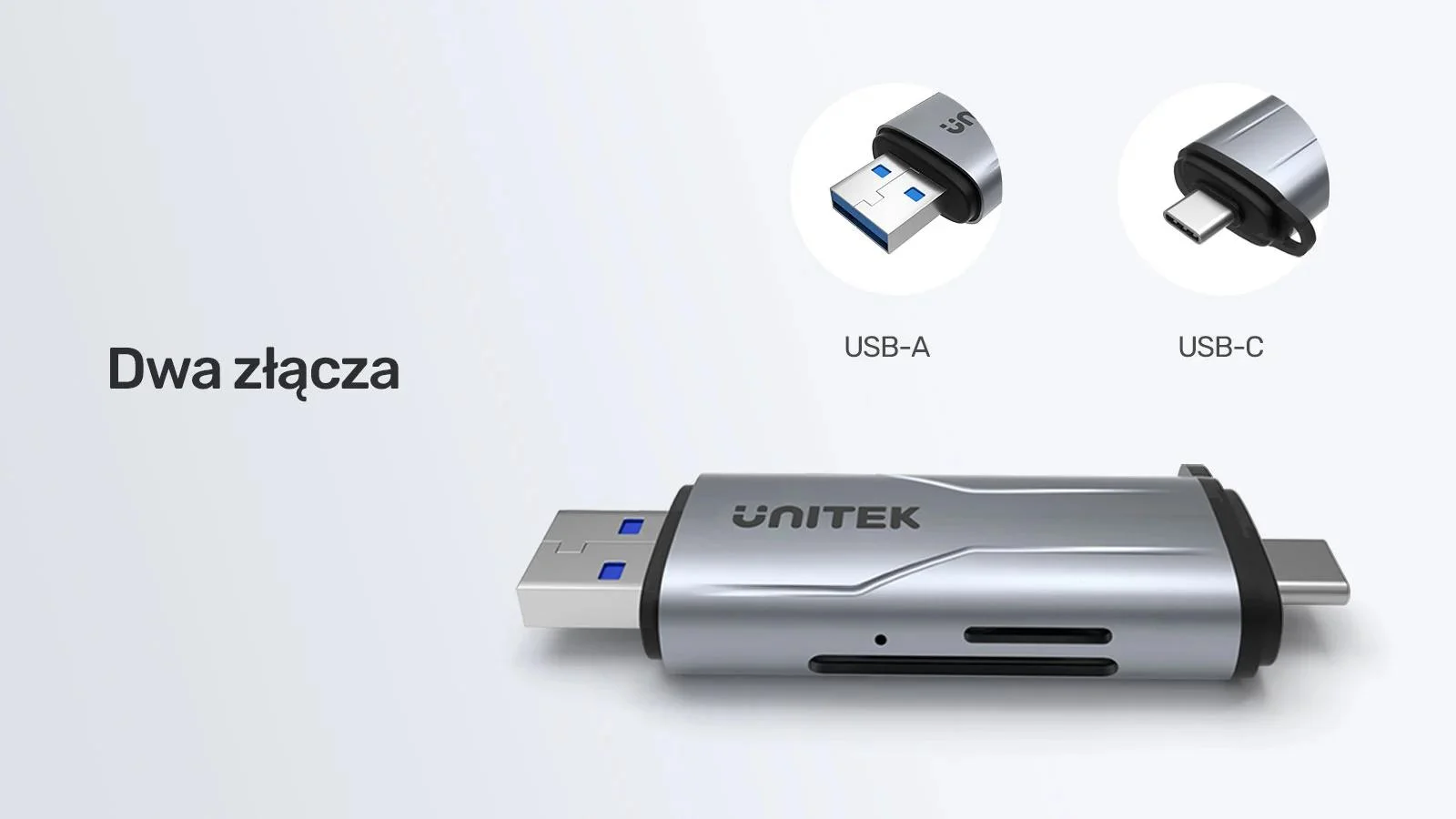 Unitek Czytnik kart SD/microSD USB-A 5Gbps/USB-C