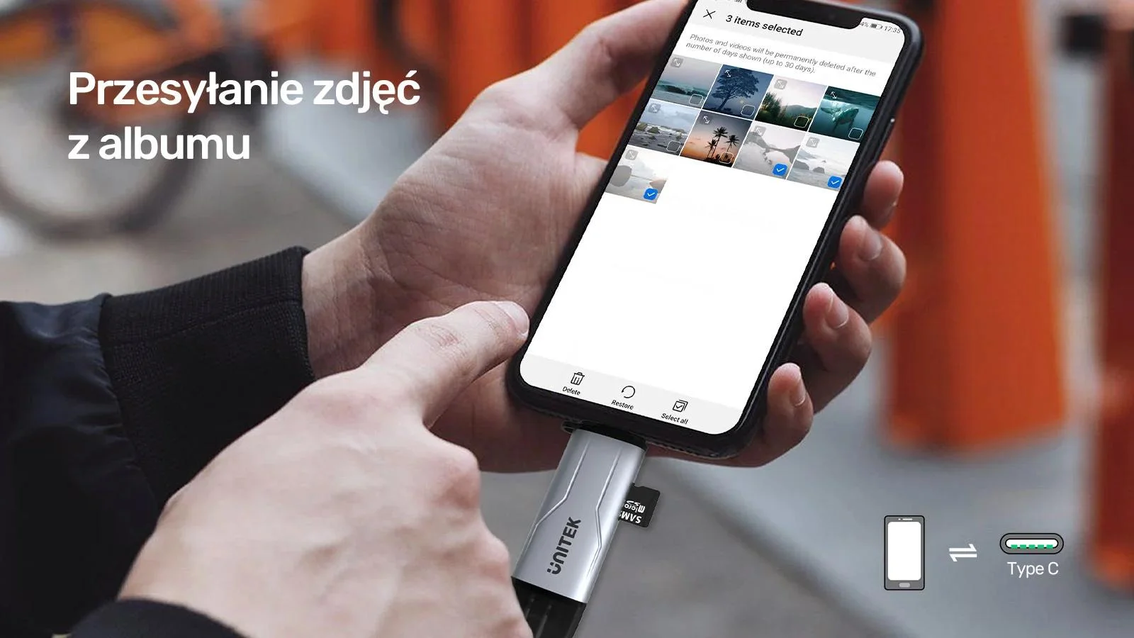 Unitek Czytnik kart SD/microSD USB-A 5Gbps/USB-C