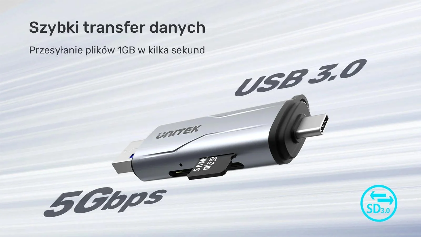 Unitek Czytnik kart SD/microSD USB-A 5Gbps/USB-C