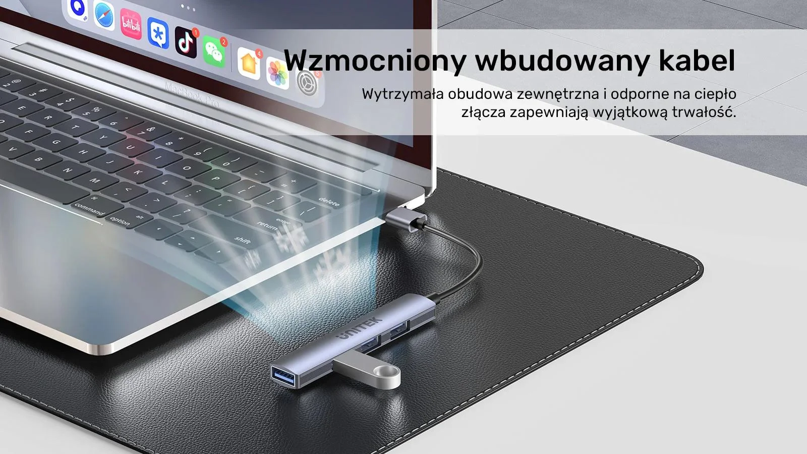 Unitek Hub USB-A 1*USB-A 5 Gbps, 3*USB-A 2.0 alu