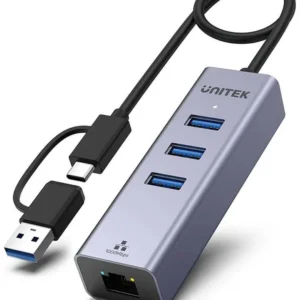 unitek hub usb c 4w1 ethernet 3 x usb a 5 gbps z adapterem u af2209fdc3184fb4a53b7a41d39da0e7