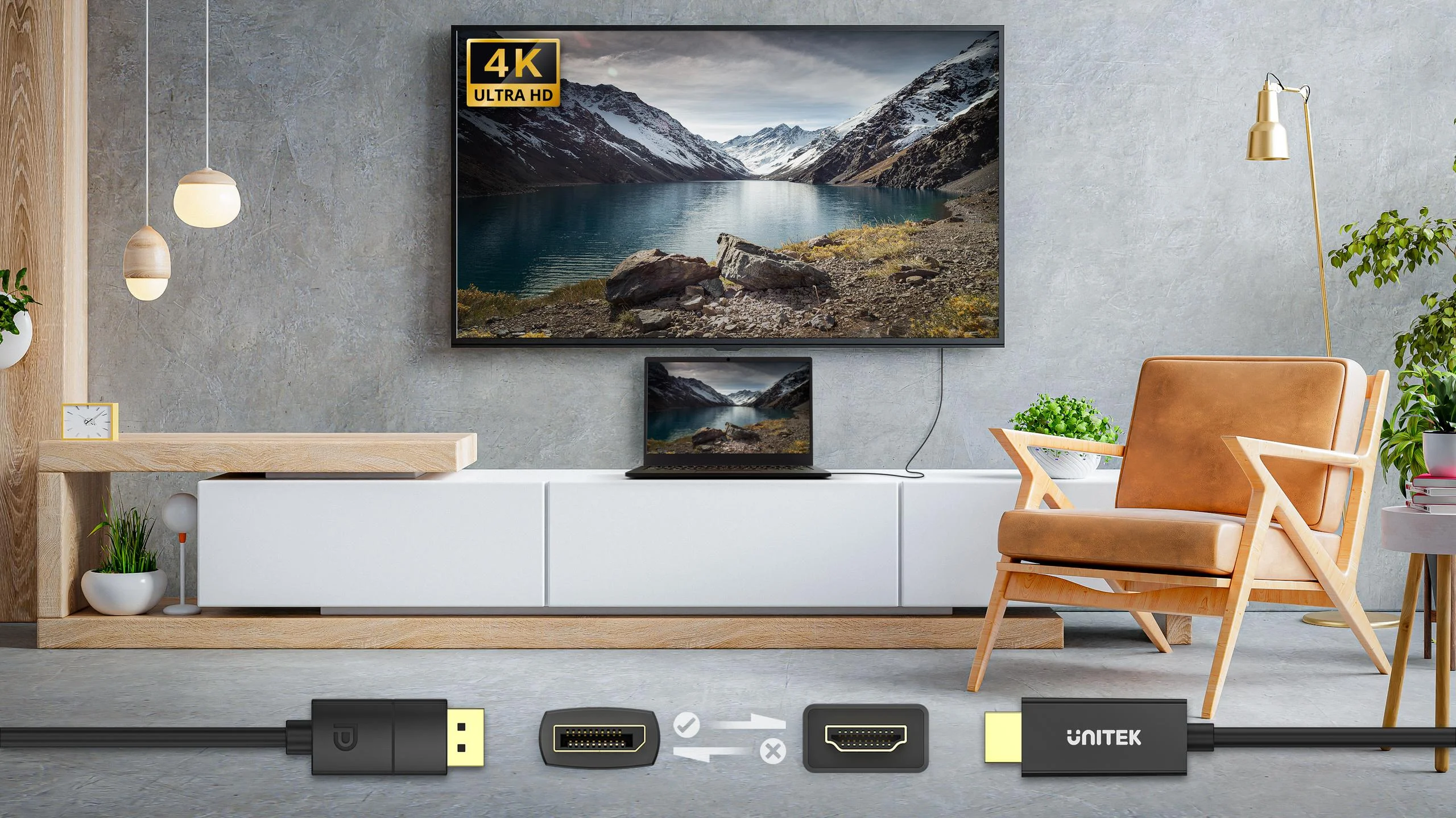 Unitek Kabel DisplayPort 1.2 na HDMI 4K 60Hz 1,8 m