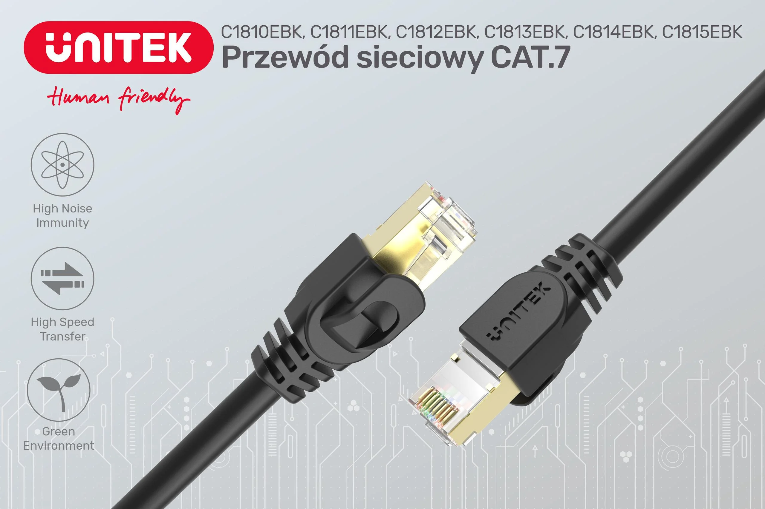 Unitek kabel Ethernet RJ-45 LAN, patchcord cat.7 SSTP (8P8C), przewód sieciowy 20m