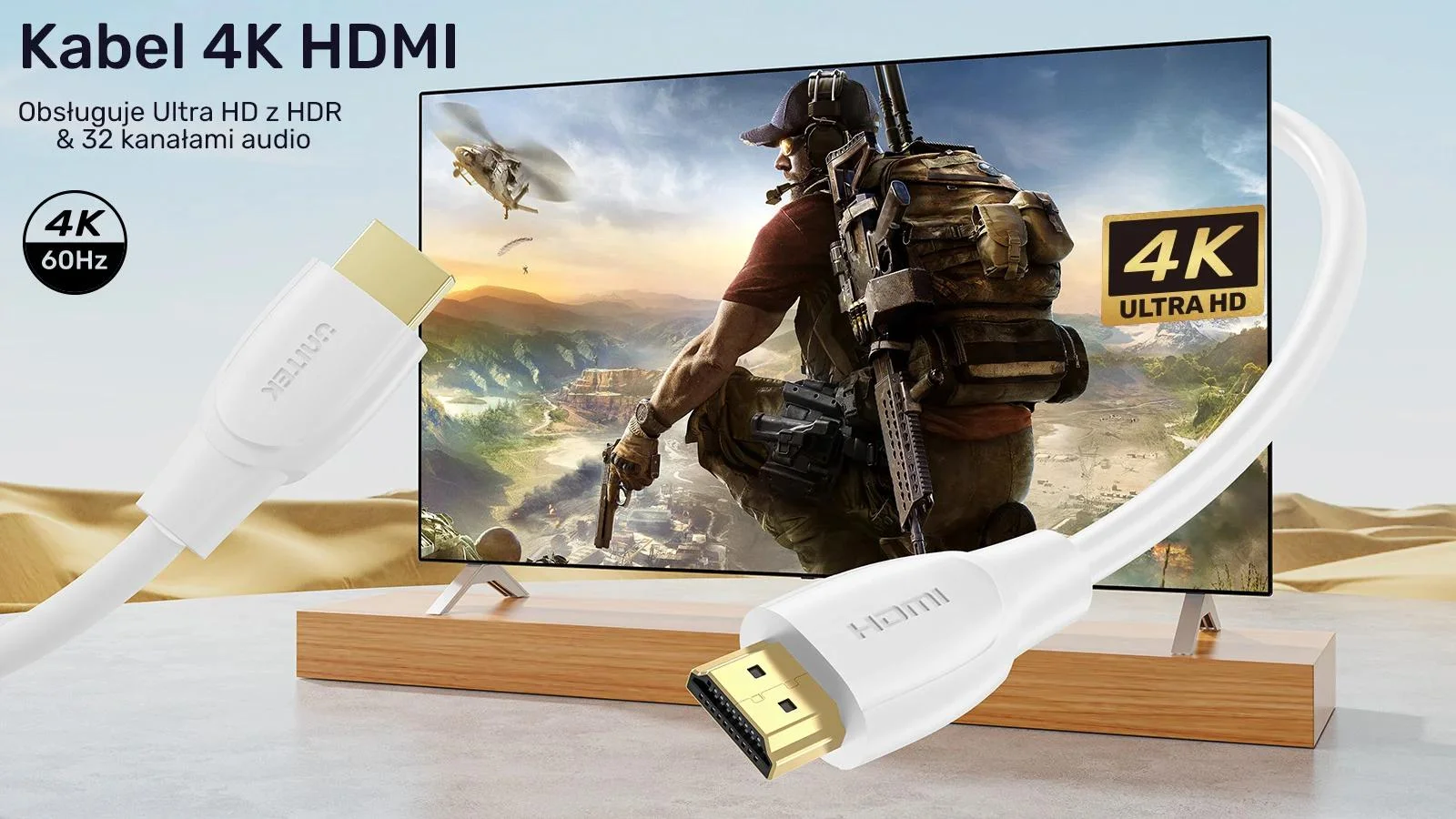 Unitek Kabel HDMI 2.0 4K biały 7m