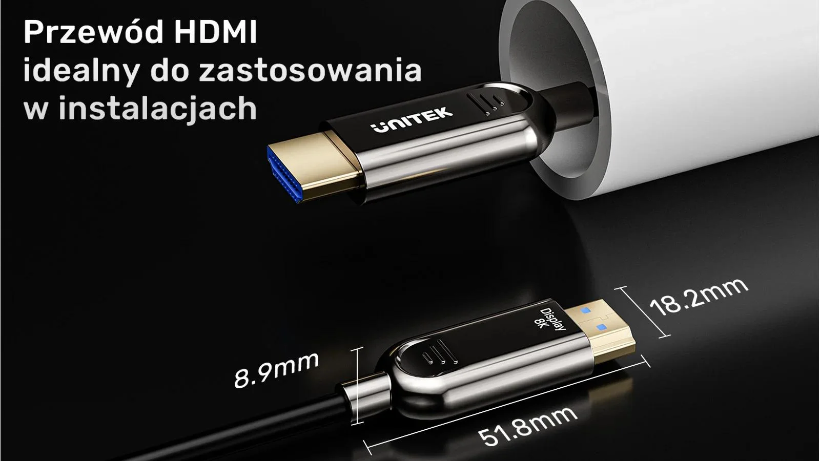 Unitek Kabel optyczny HDMI 2.1 AOC 8K 120Hz 3m