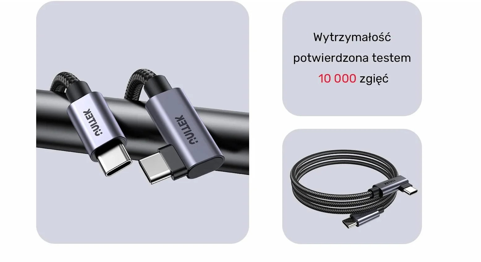 Unitek Kabel USB-C kątowy 90° PD100W 1m