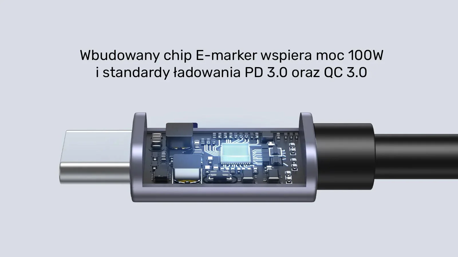 Unitek Kabel USB-C kątowy 90° PD100W 1m