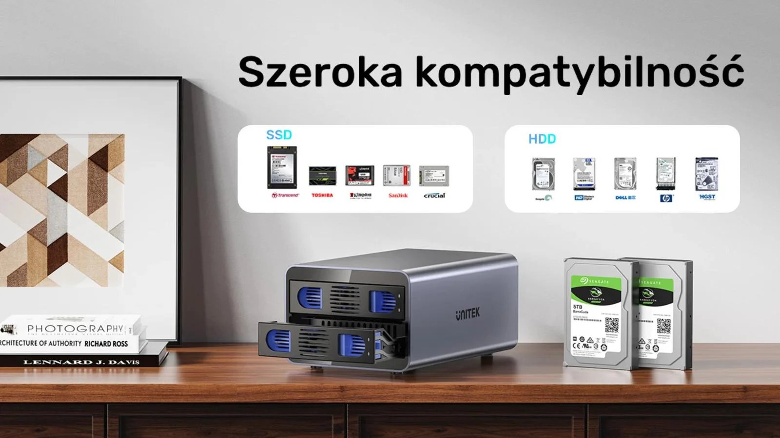 Unitek Kieszeń na dyski SATA 2,5''/3,5'' SATA HDD/SSD 40TB