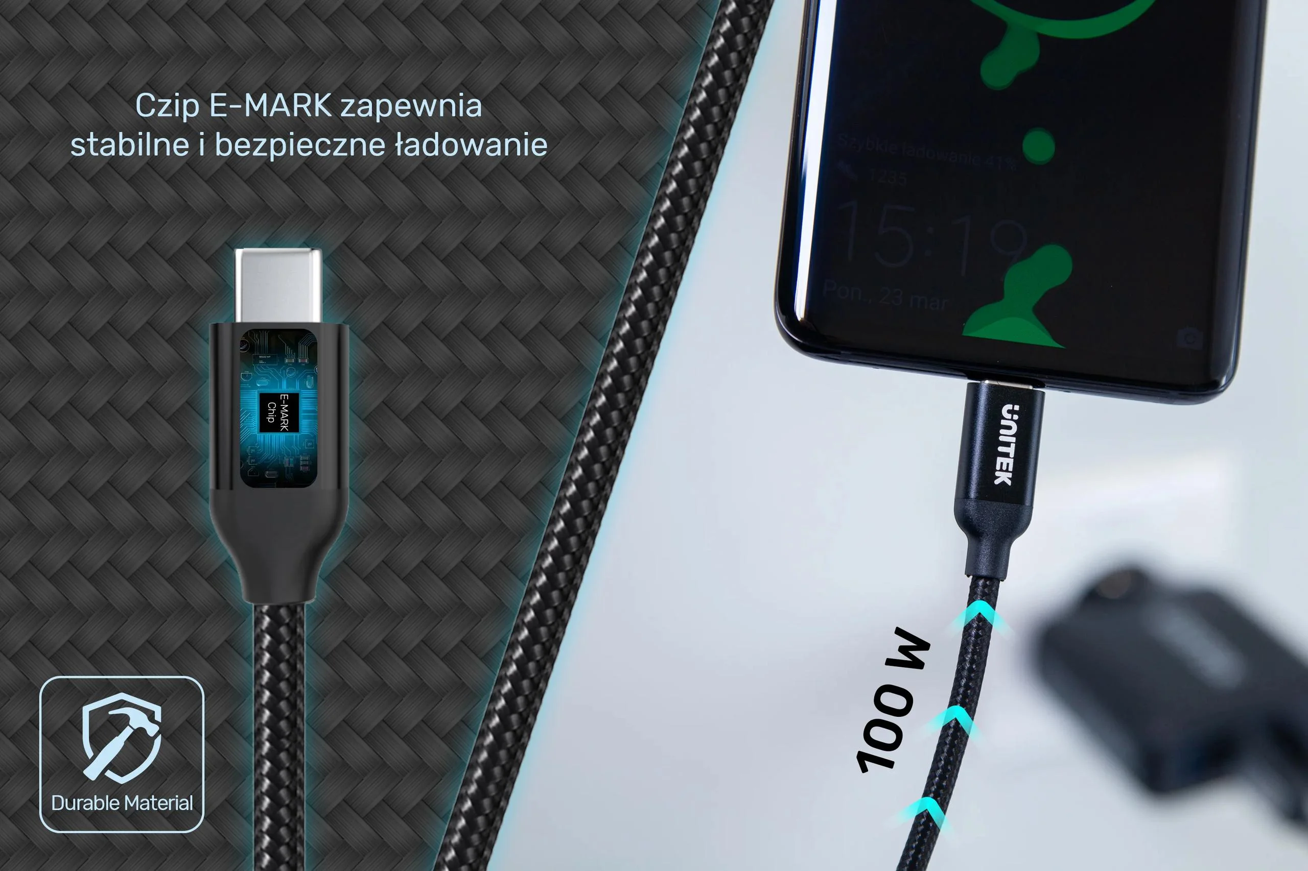 Unitek Mobile przewód 2M PD USB C 100W