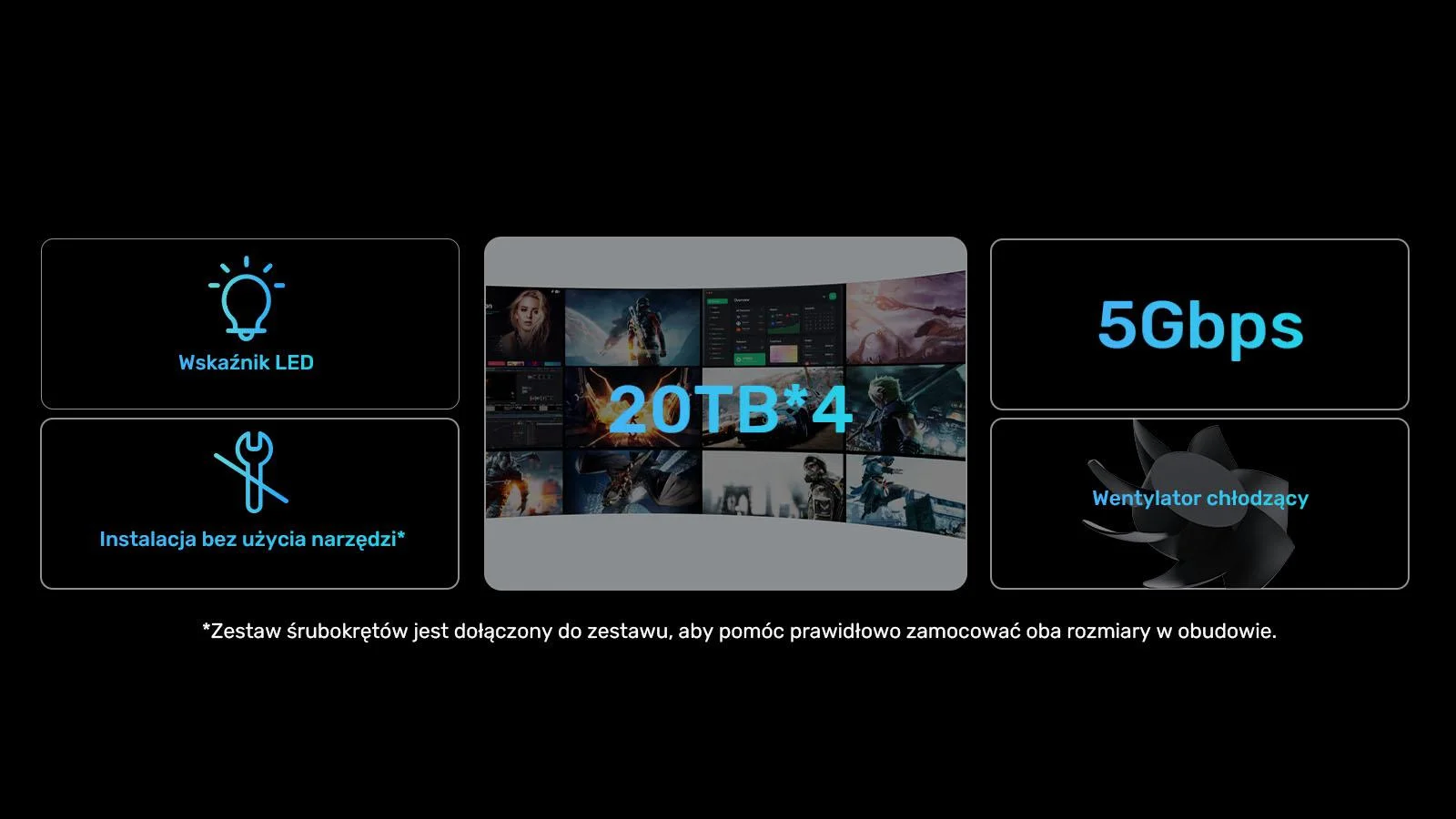 Unitek Obudowa RAID do dysku SATA 2.5''/3.5'' 8 trybów 80TB USB-C