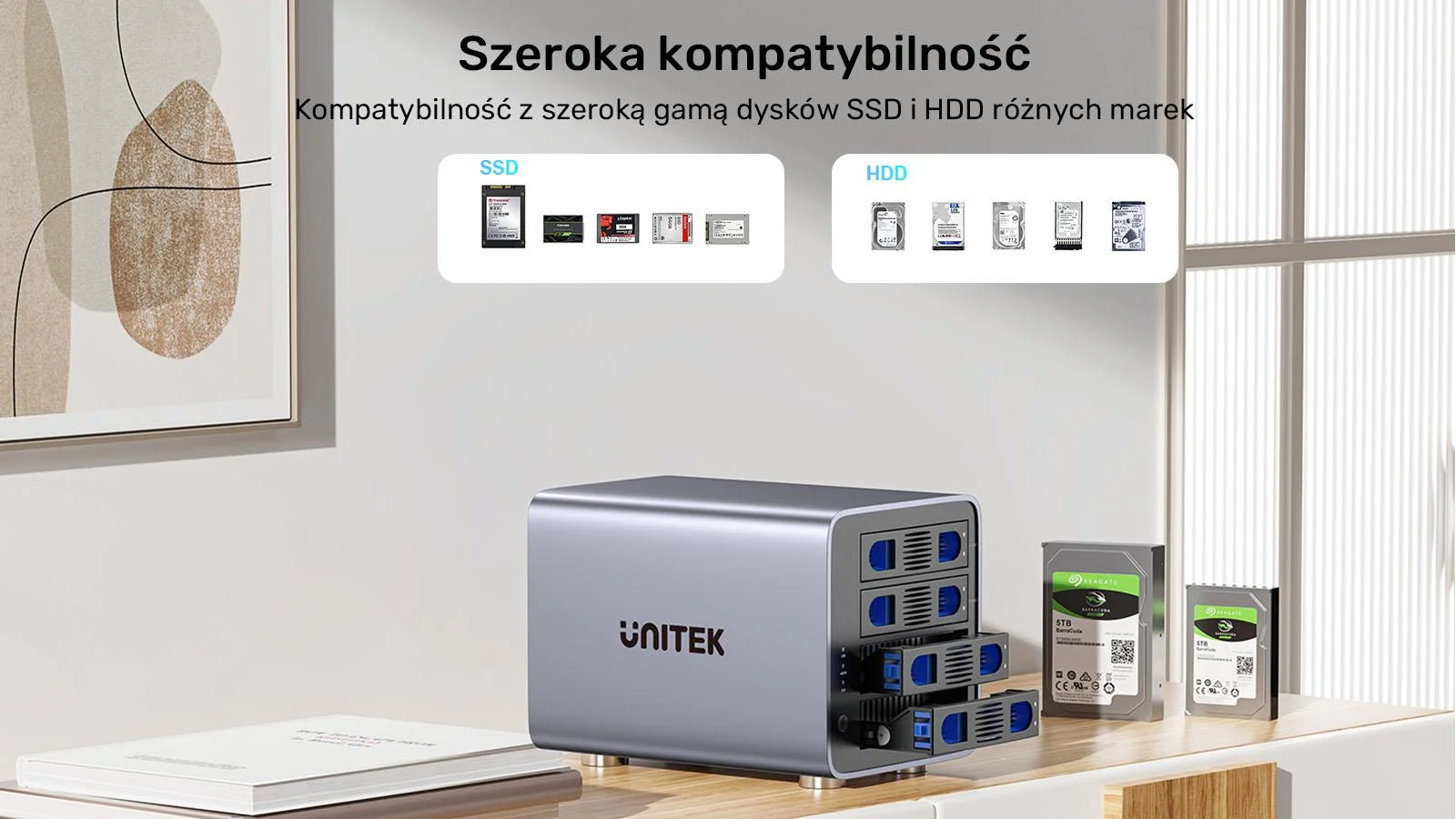 Unitek Obudowa RAID do dysku SATA 2.5''/3.5'' 8 trybów 80TB USB-C