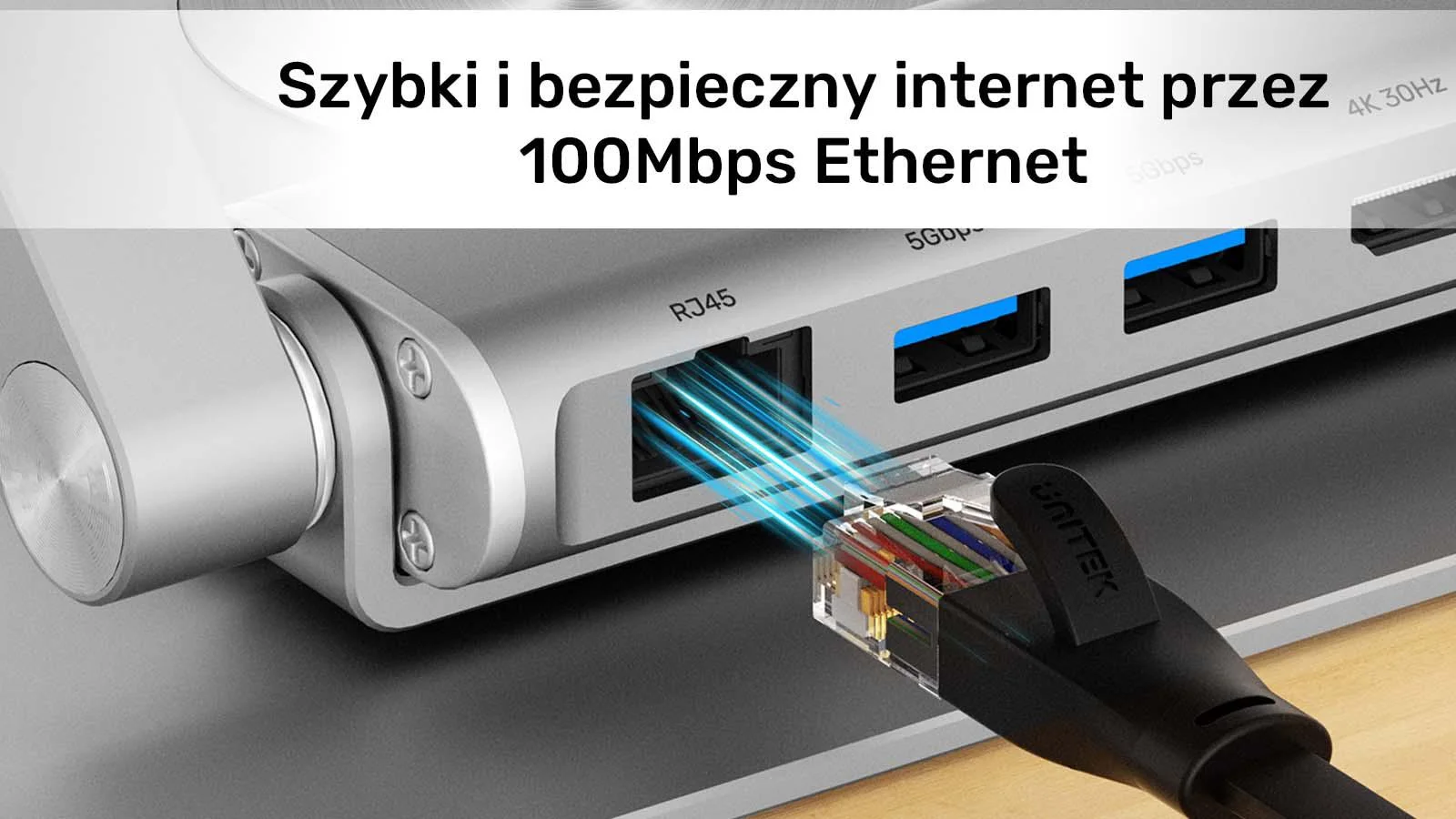 Unitek Podstawka pod laptop z odłączanym hubem USB-C HDMI 1,4, 4K PD 100W