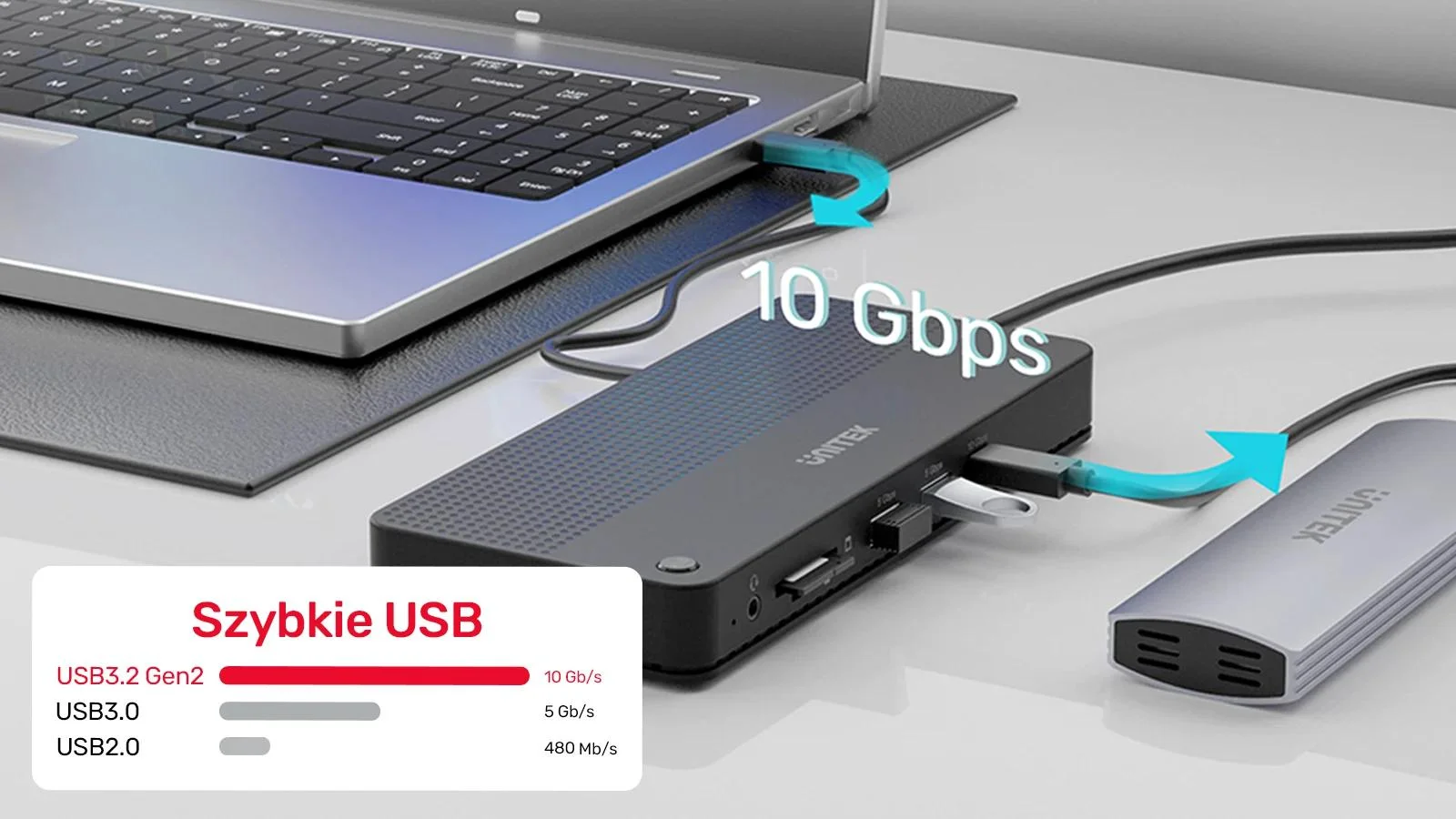 Unitek Przełącznik KVM 4K Hub USB 11 portów